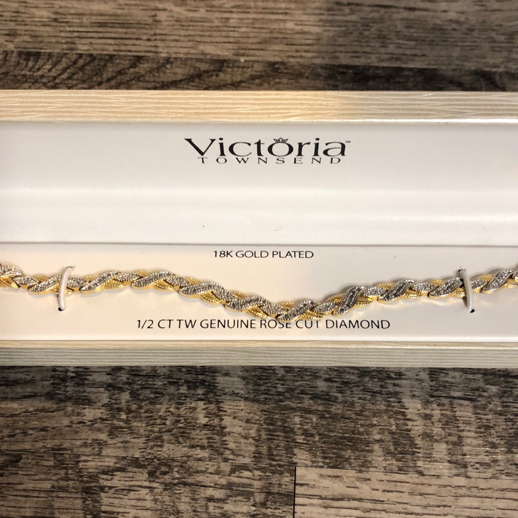 Victoria Townsend 1/2 Ct Tw Genuine Rose Cut Diamond Bracelet